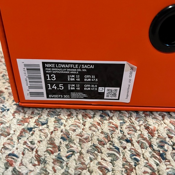 Nike Sacai LD Waffle Pine Green Shoes - Picture 7 of 8